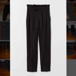 Black paper bag pants